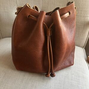 Portland Leather Pebbled Nutmeg Bucket Bag